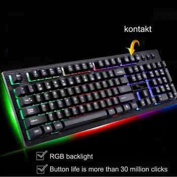 Vococal 104 Key USB Wired LED Backlit Gaming Game Gamer Keyboard for PC Computer Csgo Overwatch Lol with Similar Mechanical Feel
Vococal 104 Key USB Wired LED Backlit Gaming Game Gamer Keyboard for PC Computer Csgo Overwatch Lol with Similar Mechanical Feel