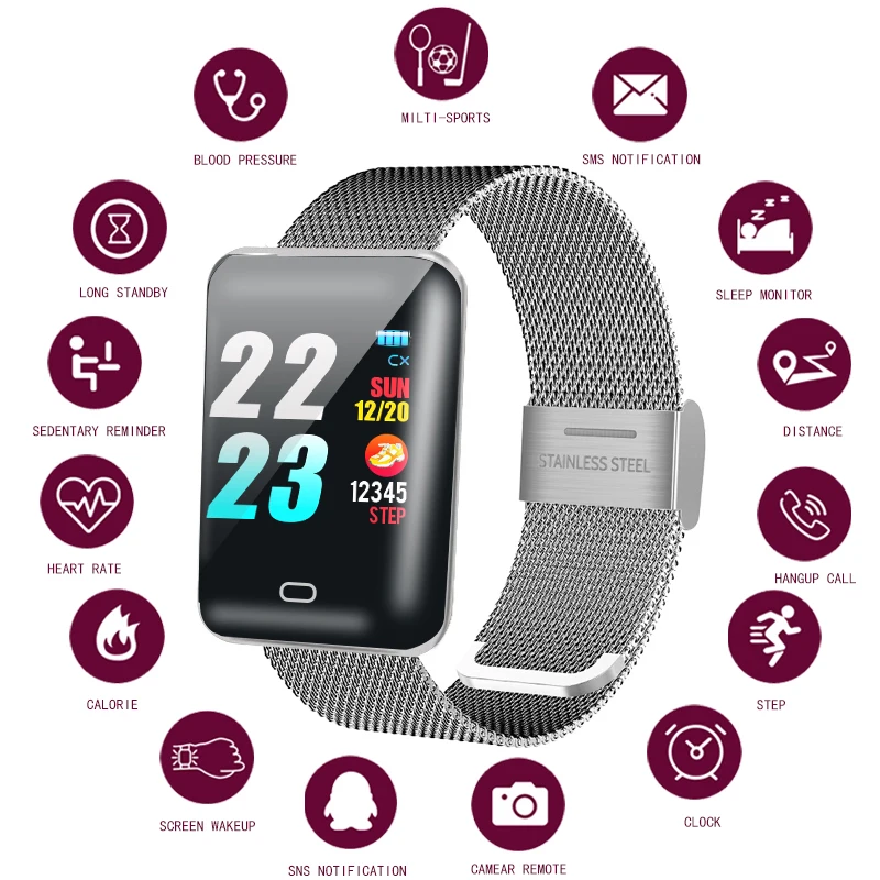 New Smart Watch Blood Pressure Smartwatch Heart Rate Tracker Social Media Notifications Sports Smart Wristband For android ios
New Smart Watch Blood Pressure Smartwatch Heart Rate Tracker Social Media Notifications Sports Smart Wristband For android ios