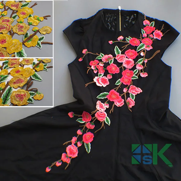 New Large Plum/Peach Flower Patches Embroidered Lace Sewing on Fabric Classical Applique DIY Decoration for Clothes/Dress/Bags
New Large Plum/Peach Flower Patches Embroidered Lace Sewing on Fabric Classical Applique DIY Decoration for Clothes/Dress/Bags