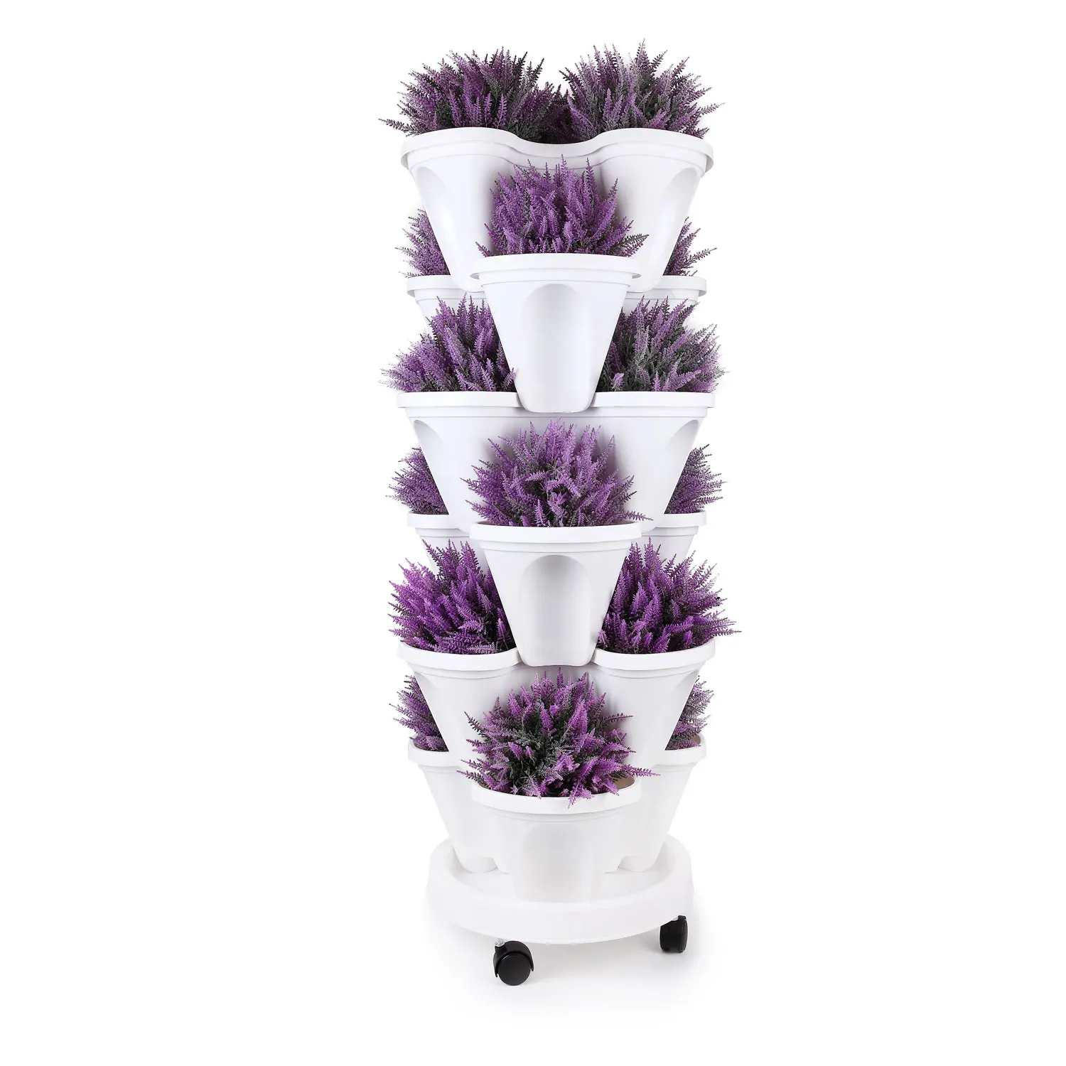 T4U Stackable Vertical Planter Garden Pot with Caddy - 6 Tier Set, for Growing Strawberries Herbs Vegetables Flower Plant
T4U Stackable Vertical Planter Garden Pot with Caddy - 6 Tier Set, for Growing Strawberries Herbs Vegetables Flower Plant
