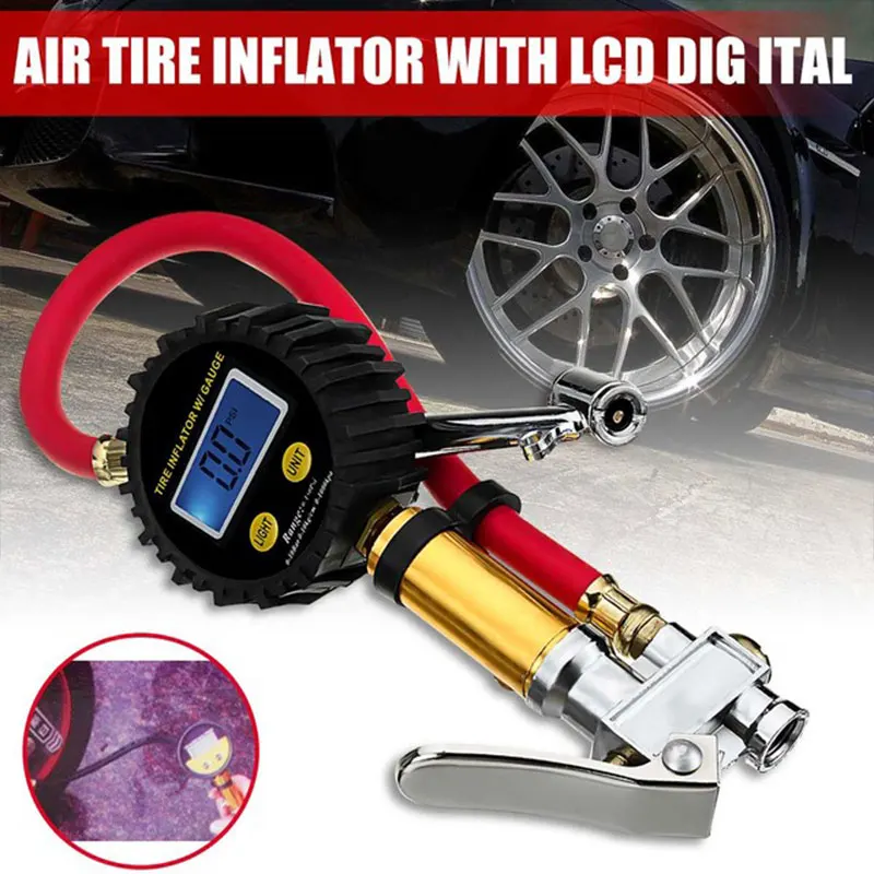Durable Tire Inflator LCD Deflation Alloy Rubber Iron Black Pratical 17,5 X 3,5 X 3 Cm Portable Tire Pressure Gauge
Durable Tire Inflator LCD Deflation Alloy Rubber Iron Black Pratical 17,5 X 3,5 X 3 Cm Portable Tire Pressure Gauge