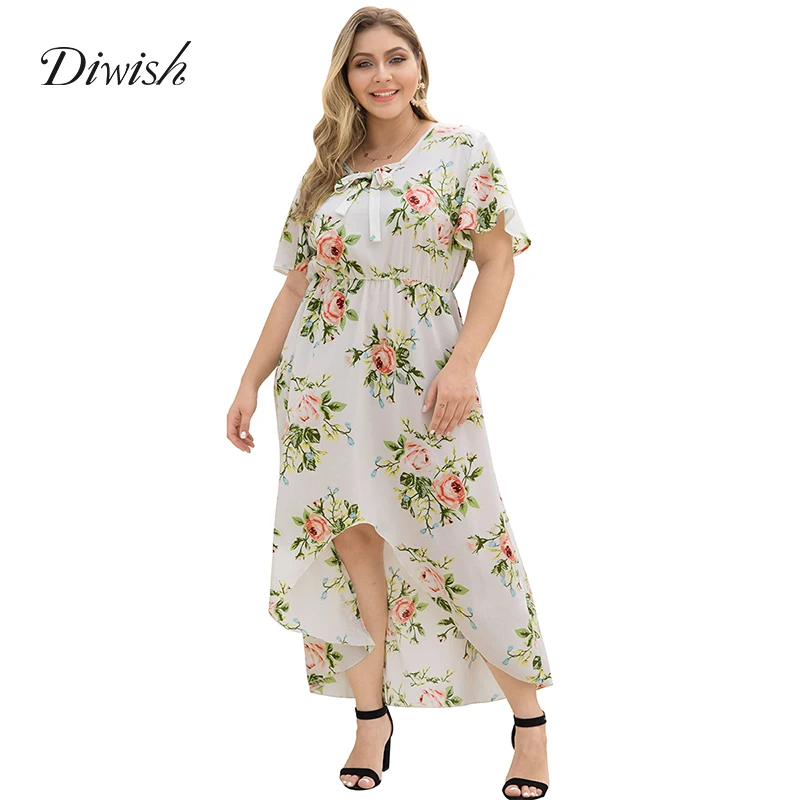Diwish Women Floral Summer Dress 2019 Empire O-neck Bow Holiday Dress Short Swallow Tail Print Plus Size Ladies Dresses XL-4XL
Diwish Women Floral Summer Dress 2019 Empire O-neck Bow Holiday Dress Short Swallow Tail Print Plus Size Ladies Dresses XL-4XL