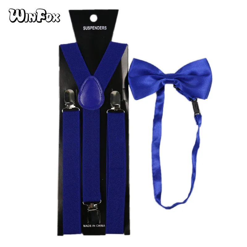 Winfox Fashion Royal Blue Women Men Suspenders Bow Tie Set 2.5cm Wide Solid Elastic Suspenders And Bowtie Shirt Braces
Winfox Fashion Royal Blue Women Men Suspenders Bow Tie Set 2.5cm Wide Solid Elastic Suspenders And Bowtie Shirt Braces