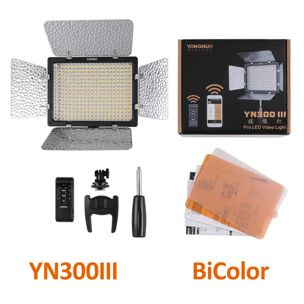 Yongnuo YN300 YN300II YN-300 III LED Video Light Single Color or 3200K-5500K BiColor Adjustable LED light Professional for DSLR
Yongnuo YN300 YN300II YN-300 III LED Video Light Single Color or 3200K-5500K BiColor Adjustable LED light Professional for DSLR