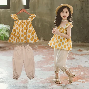 Summer Girls Clothes Sets Casual Dot Shirts + Loose Harem Pants 2PC Suits Cotton Baby Kids Clothes for 6 8 10 12 Years Vestidos
Summer Girls Clothes Sets Casual Dot Shirts + Loose Harem Pants 2PC Suits Cotton Baby Kids Clothes for 6 8 10 12 Years Vestidos