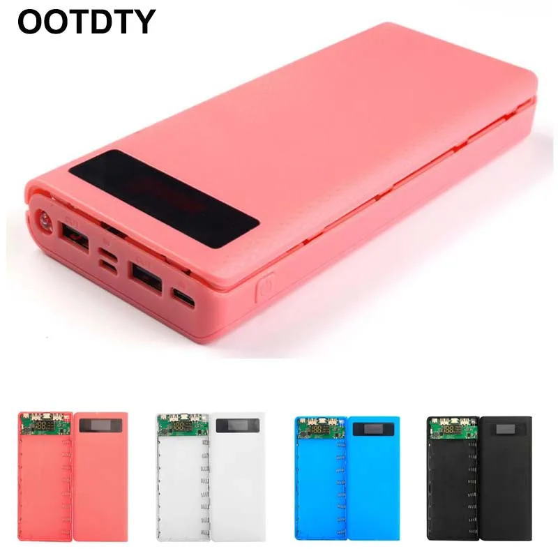 

3 Ports Input Dual USB Output LED Light 8x 18650 Battery DIY Power Bank Box Holder Case For Mobile Phone Tablet PC