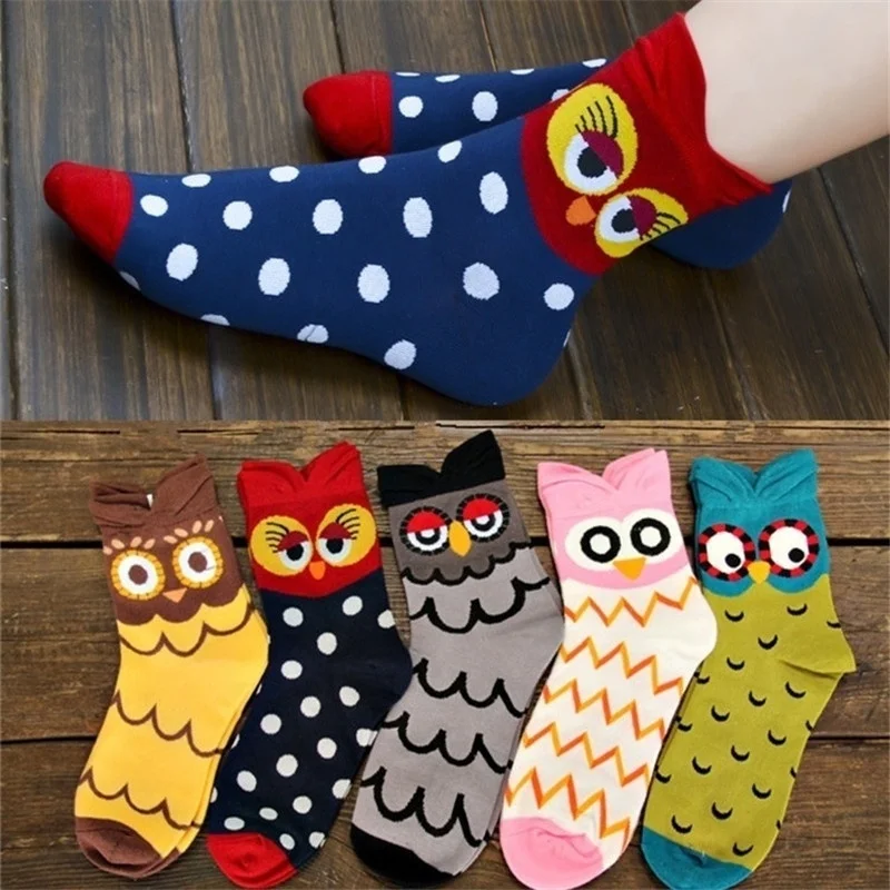 Funny Animal Print Kawaii Owl Cute Socks Women 100% Cotton Korean Fashion Style Leisure Cartoon Long Socks for Female Calcetines
Funny Animal Print Kawaii Owl Cute Socks Women 100% Cotton Korean Fashion Style Leisure Cartoon Long Socks for Female Calcetines
