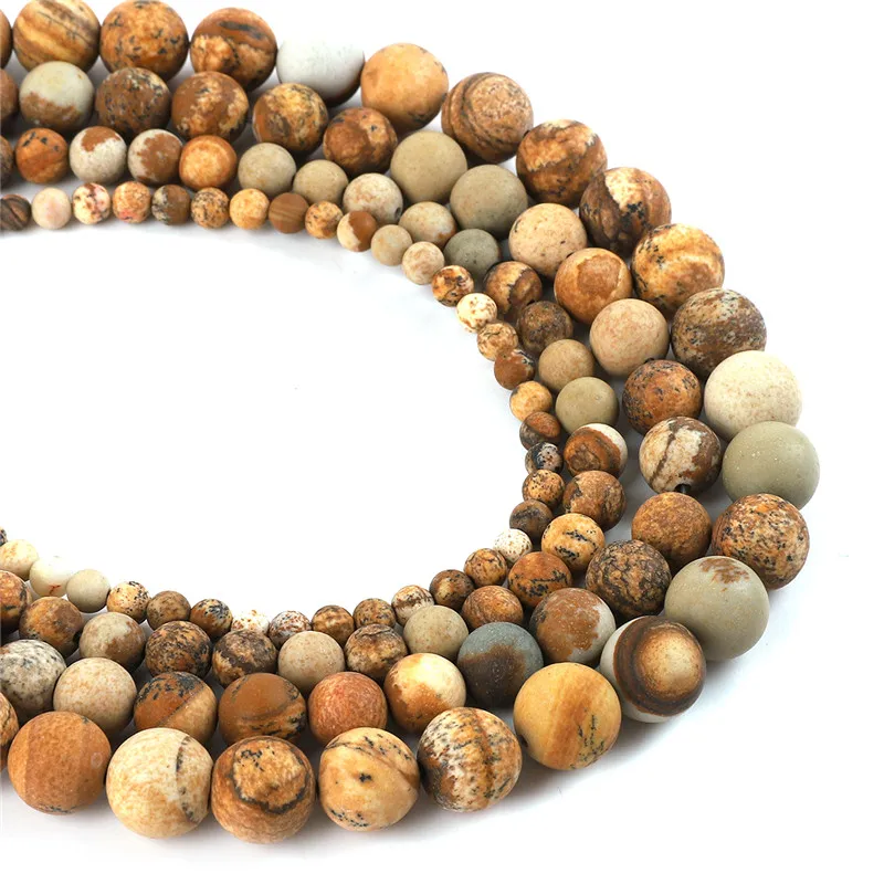 Wholesale Natural Dull Polish Matte Frosted Picture Stone Beads For Jewelry Making Bracelet DIY Natural Stone Beads 4/6/8/10mm
Wholesale Natural Dull Polish Matte Frosted Picture Stone Beads For Jewelry Making Bracelet DIY Natural Stone Beads 4/6/8/10mm