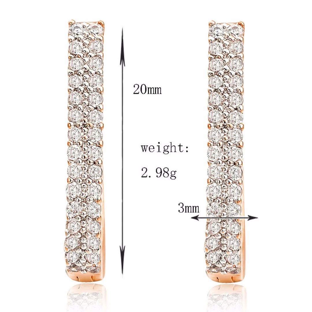 Luxury Gold Hoop Earring Fashion Round Shining Rhinestone Crystal Zircon Big Earrings For Women Jewelry Wedding Accessories