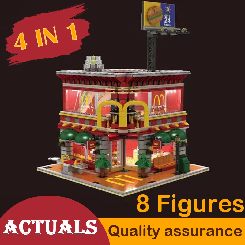 4 In 1 Sembo SD6901 Mini Street View LED McDonaldINGlys Restaurant House Building Blocks Model Compatible legoed Architecture
4 In 1 Sembo SD6901 Mini Street View LED McDonaldINGlys Restaurant House Building Blocks Model Compatible legoed Architecture