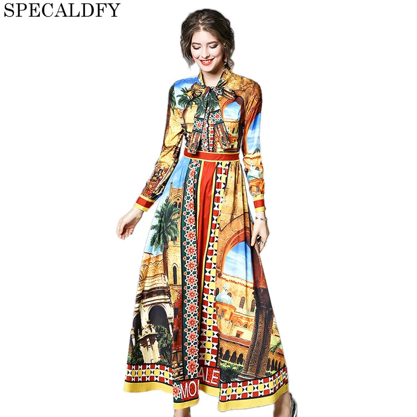 Runway Dresses 2018 Women High Quality Bow Neck Vintage Party Dresses Luxury Designer Long Maxi Dress Vestidos Mujer Robe Femme
Runway Dresses 2018 Women High Quality Bow Neck Vintage Party Dresses Luxury Designer Long Maxi Dress Vestidos Mujer Robe Femme