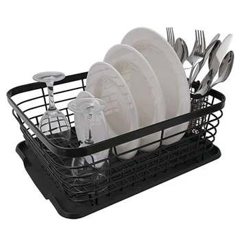 Kitchen Dish Drainer Drying Rack with Drip Tray and Storage Basket Kitchen Sink Organizer Shelf Sink Drying Rack Black
Kitchen Dish Drainer Drying Rack with Drip Tray and Storage Basket Kitchen Sink Organizer Shelf Sink Drying Rack Black