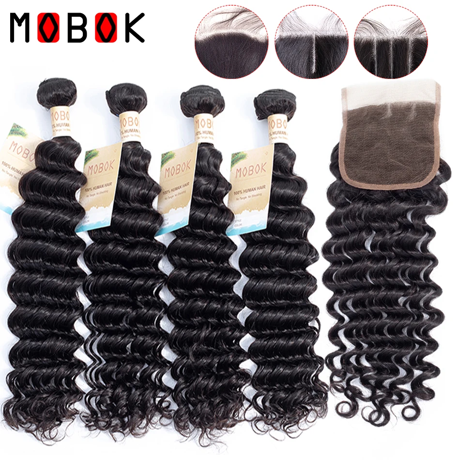 MOBOK Brazilian Deep wave Bundles with Closure Grade 8A Hair Cheap Bundles of Hair with Closure 4 Piece Bundles with Closure
MOBOK Brazilian Deep wave Bundles with Closure Grade 8A Hair Cheap Bundles of Hair with Closure 4 Piece Bundles with Closure