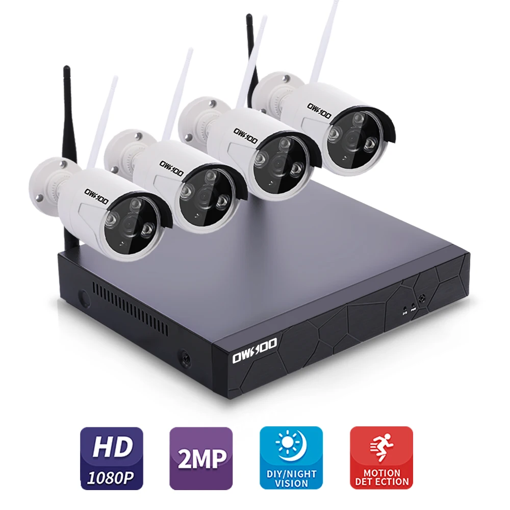 4CH Wireless CCTV System 1080P 2MP NVR Kit IP IR-CUT Outdoor CCTV Camera IP Security System Video Surveillance Kit
4CH Wireless CCTV System 1080P 2MP NVR Kit IP IR-CUT Outdoor CCTV Camera IP Security System Video Surveillance Kit