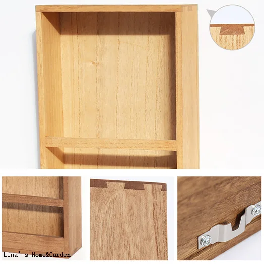 wax oil finish solid wood wall magazine rack (2)