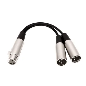 3pin XLR Female jack to Dual 2 Male plug Y SPLITTER Cable Cord adaptor 1ft Standard Female Plug to Dual 2 Male cable 0513
3pin XLR Female jack to Dual 2 Male plug Y SPLITTER Cable Cord adaptor 1ft Standard Female Plug to Dual 2 Male cable 0513