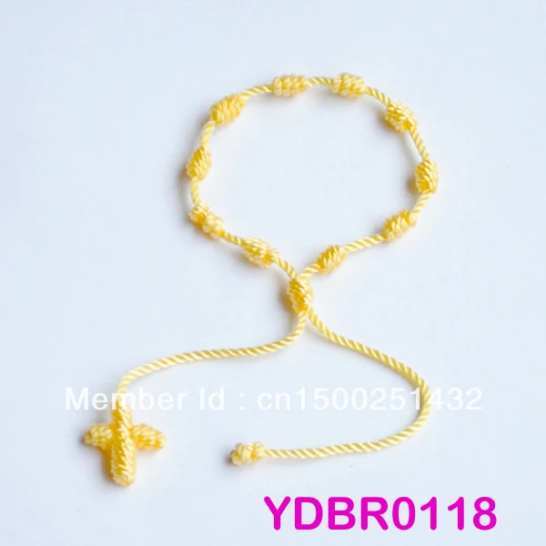 (Min Order is $10) 6 PCS Yellow Decenario Knotted Rosary Stylish Pulseras Trendy Celebrity Bracelet YDBR122 Free Ship For Gift | Украшения