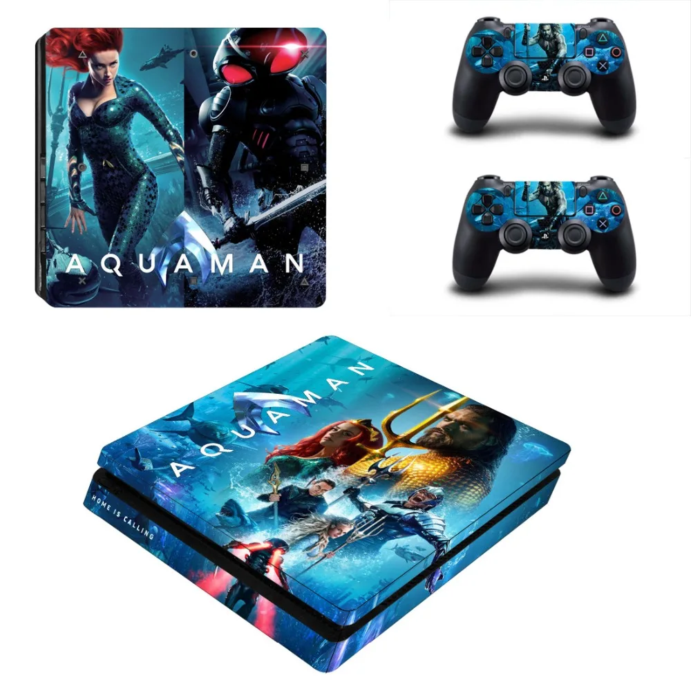 Фото Film Aquaman PS4 Slim Skin Sticker Decal Vinyl for Playstation 4 Console and 2 Controllers |