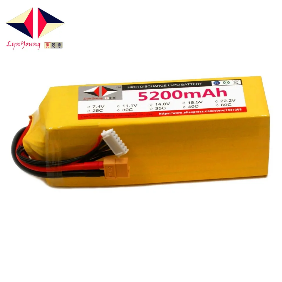 LYNYOUNG 6S lipo battery 22.2v 5200mah 30c for rc boat truck car quadcopter helicopter part
LYNYOUNG 6S lipo battery 22.2v 5200mah 30c for rc boat truck car quadcopter helicopter part