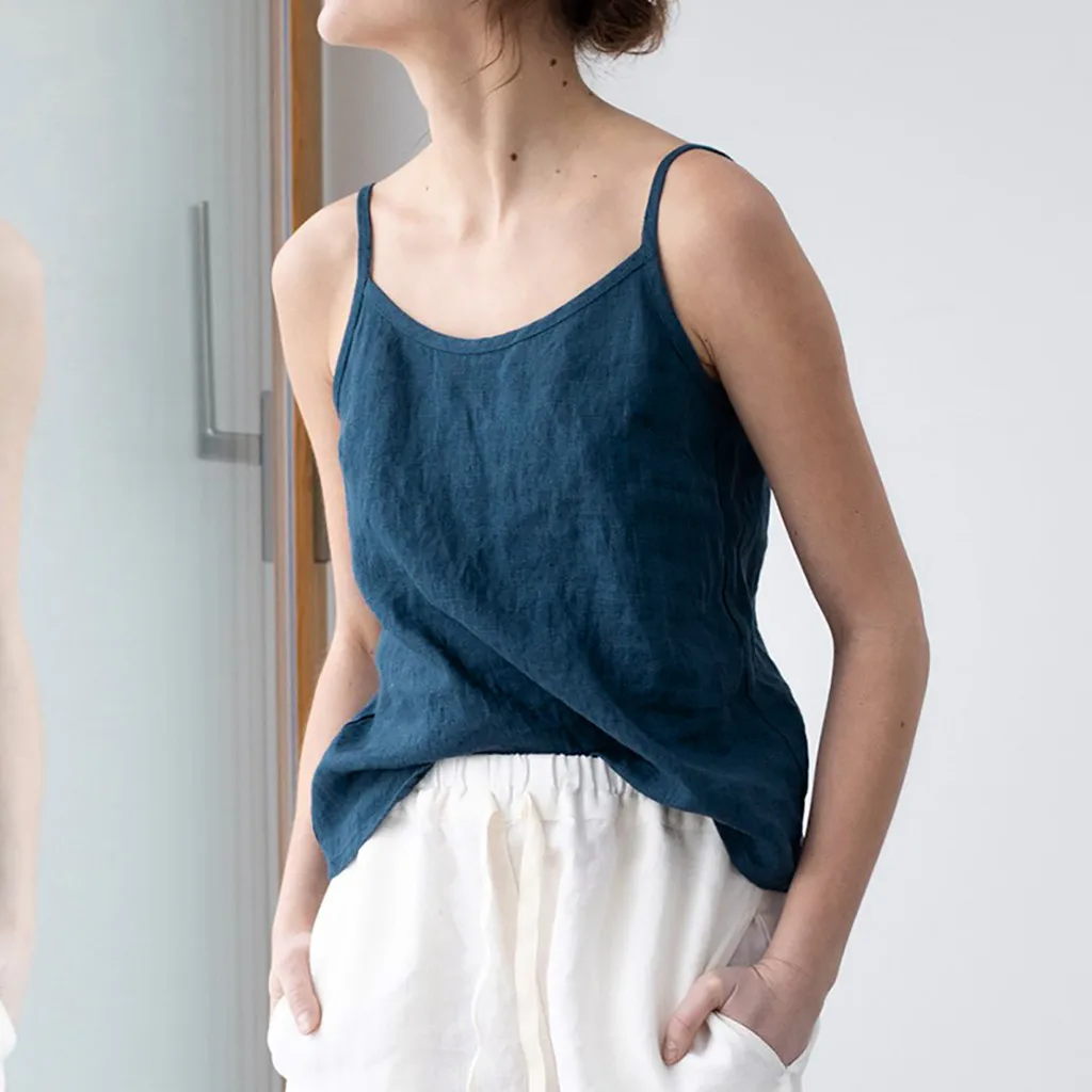 Summer Fashion Linen Sling Vest Blouse Casual Ladies Sexy Tee Tops Female Women's Sleeveless Shirt Blusas Femininas Tank Tops
Summer Fashion Linen Sling Vest Blouse Casual Ladies Sexy Tee Tops Female Women's Sleeveless Shirt Blusas Femininas Tank Tops