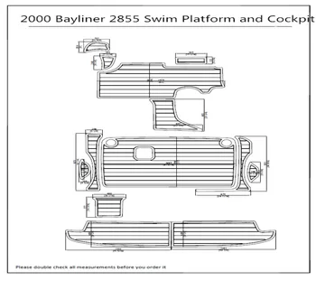 2000 Bayliner 2855 Swim Platform and Cockpit Pad Boat EVA Teak Decking 1/4" 6mm
2000 Bayliner 2855 Swim Platform and Cockpit Pad Boat EVA Teak Decking 1/4" 6mm
