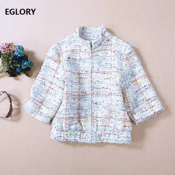 New 2019 Autumn Fashion Jackets High Quality Women Stand Neck Geometric Patterns 3/4 Sleeve Casual Zipper Coat Outerwear Ladies
New 2019 Autumn Fashion Jackets High Quality Women Stand Neck Geometric Patterns 3/4 Sleeve Casual Zipper Coat Outerwear Ladies