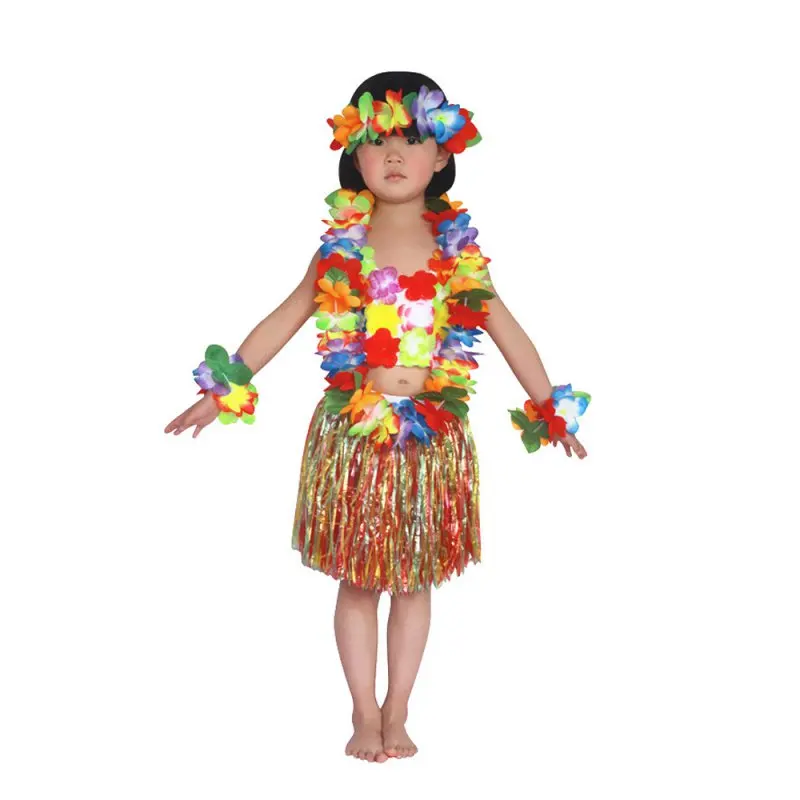 Baby Girls Kid Hawaiian Grass Skirt Flower Hula Garland Fancy Dance Skirts 6 PCS Set
Baby Girls Kid Hawaiian Grass Skirt Flower Hula Garland Fancy Dance Skirts 6 PCS Set
