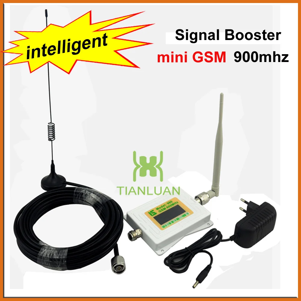 

Mini Intelligent Display GSM980 Mobile Phone Signal Booster 2G GSM 900mhz Signal Repeater with Whip Antenna / Sucker Antenna