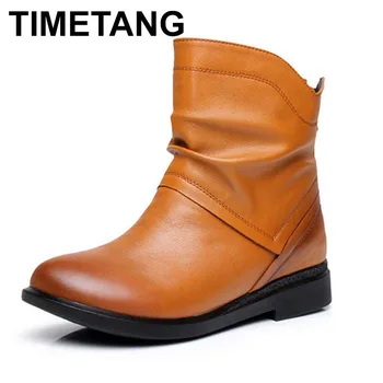 TIMETANG 2017 Vintage Style Genuine Leather Women Boots Square Heels Soft Cowhide Women's Shoes Back Zip Ankle Boots Plus
TIMETANG 2017 Vintage Style Genuine Leather Women Boots Square Heels Soft Cowhide Women's Shoes Back Zip Ankle Boots Plus