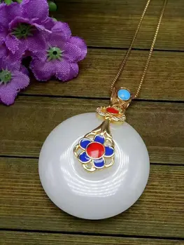 Koraba Fine Jewelry Unique Fashion Natural White Jade Carving of Peace Buckle Shape Pendant Necklace Free Shipping
Koraba Fine Jewelry Unique Fashion Natural White Jade Carving of Peace Buckle Shape Pendant Necklace Free Shipping
