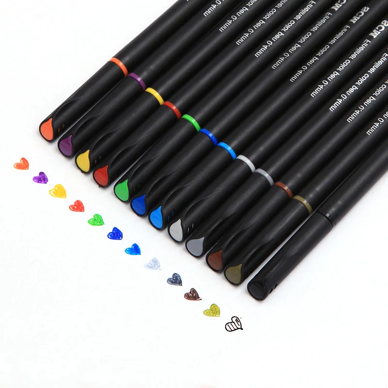 12 Colors Fine Liner Pen Set Art Marker Drawing Colorful Liquid-Ink Pens Creative Painting Pens Stationery School Supplies Hook
12 Colors Fine Liner Pen Set Art Marker Drawing Colorful Liquid-Ink Pens Creative Painting Pens Stationery School Supplies Hook