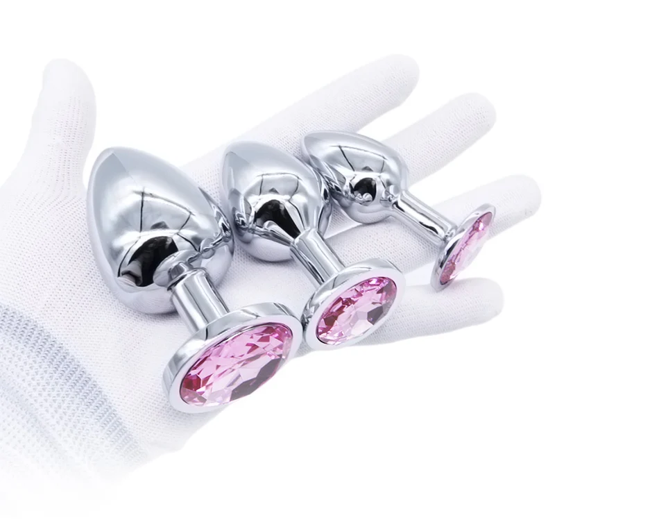 DOMI 3pcs/Set Small Medium Big Stainless Steel Metal Anal Plug Dildo Sex Toys Products Butt Plug Gay Anal Beads 4