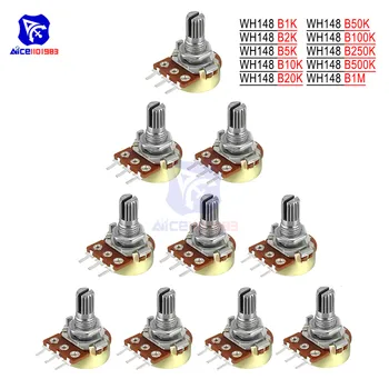 5PCS/Lot Potentiometer Resistor 1K 2K 5K 10K 20K 50K 100K 250K 500K 1M Ω/Ohm 3Pin Linear Taper Rotary Potentiometer for Arduino
5PCS/Lot Potentiometer Resistor 1K 2K 5K 10K 20K 50K 100K 250K 500K 1M Ω/Ohm 3Pin Linear Taper Rotary Potentiometer for Arduino