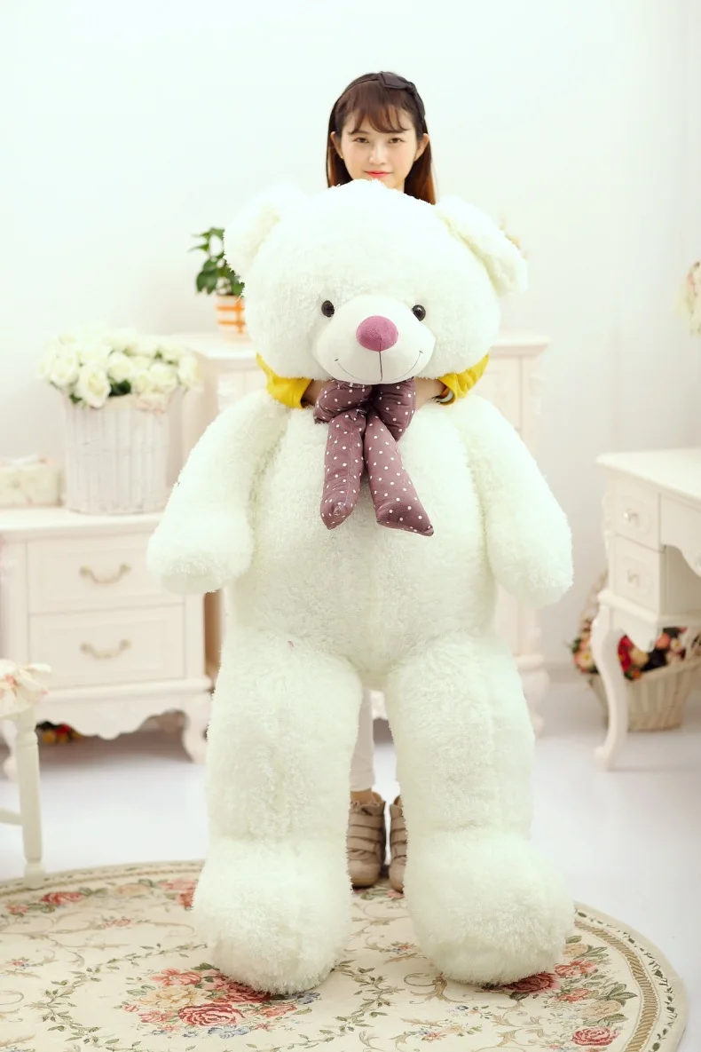 huge 150cm white bear plush toy , bowtie teddy bear doll hugging pillow ,birthday gift, Xmas gift d2317