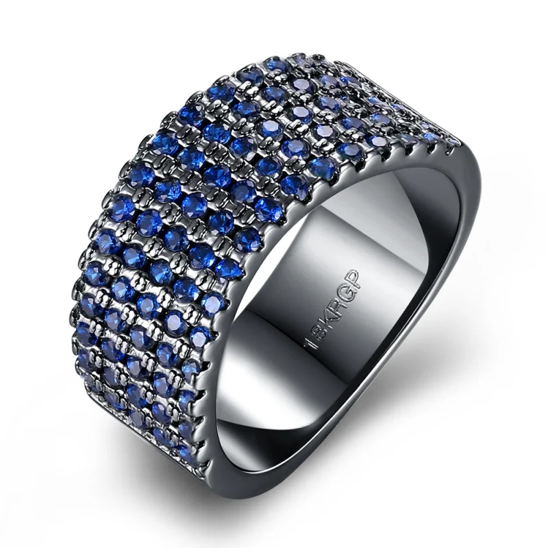 Elegant Blue Cubic Zirconia ring for women Black Gun plated Party fashion jewellry ring size 6 7 8 R2130
Elegant Blue Cubic Zirconia ring for women Black Gun plated Party fashion jewellry ring size 6 7 8 R2130