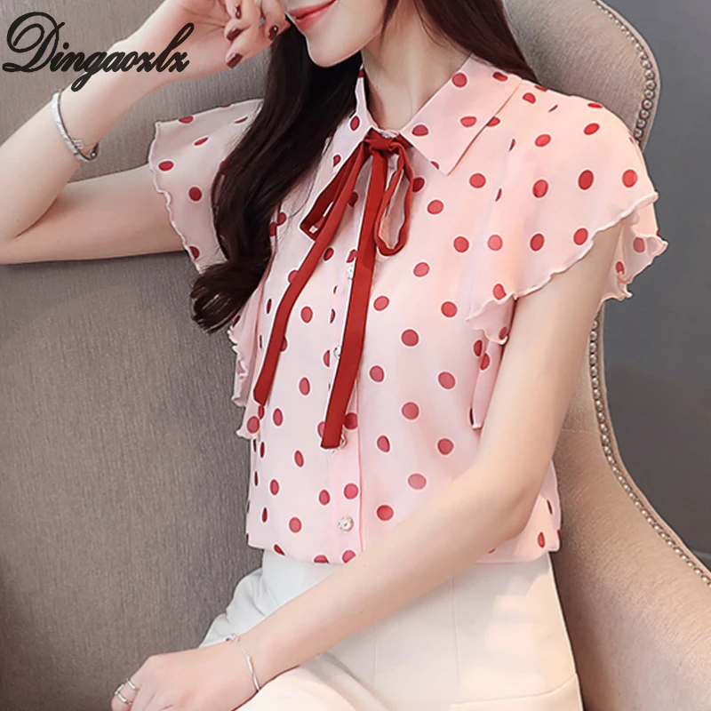 Dingaozlz Summer Bow tie Women clothing New Fashion Butterfly sleeve Chiffon blouse shirt Casual Polka dot Female Tops
Dingaozlz Summer Bow tie Women clothing New Fashion Butterfly sleeve Chiffon blouse shirt Casual Polka dot Female Tops