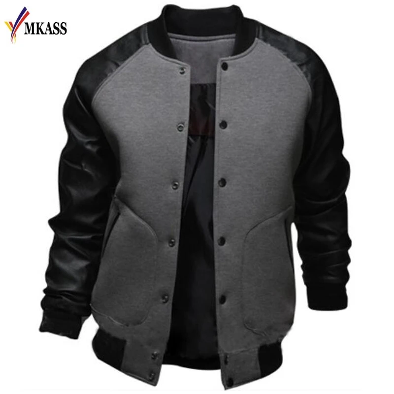 Cool Mens 4 Colors Baseball Jacket Autumn Fashion Slim Black Pu Leather Sleeve Bomber Jacket Jaquetas Men Brand Varsity Jackets
Cool Mens 4 Colors Baseball Jacket Autumn Fashion Slim Black Pu Leather Sleeve Bomber Jacket Jaquetas Men Brand Varsity Jackets