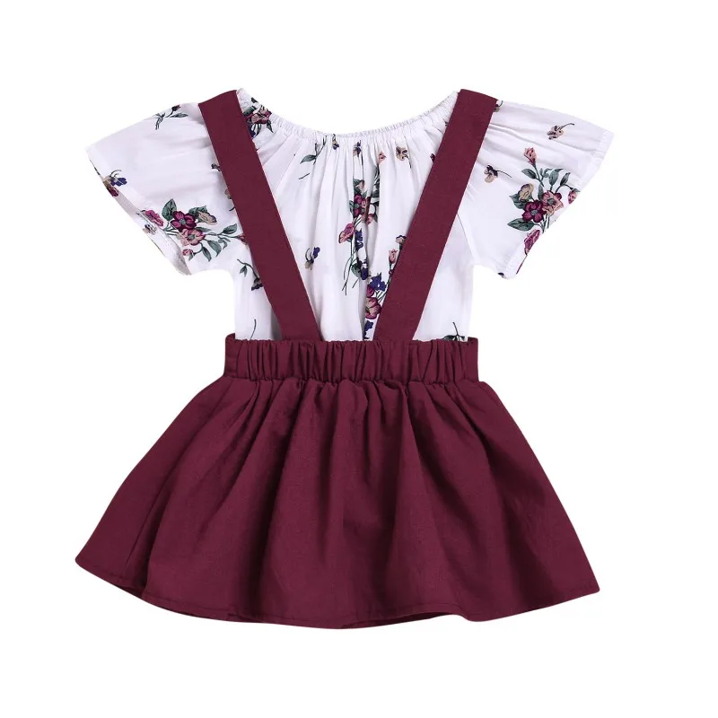 Baby Girls 2 Piece Set Fashion Floral Short Sleeves Romper Tops+Suspender Braces Dress 2018 New
Baby Girls 2 Piece Set Fashion Floral Short Sleeves Romper Tops+Suspender Braces Dress 2018 New