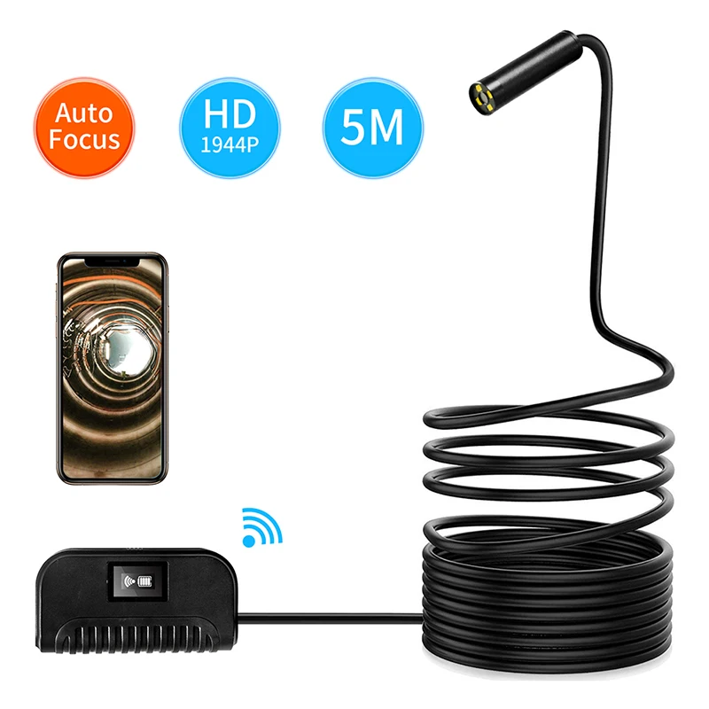 Auto Focus Wireless Endoscope WiFi Inspection Camera 5MP Snake Camera for Android , iOS
Auto Focus Wireless Endoscope WiFi Inspection Camera 5MP Snake Camera for Android , iOS