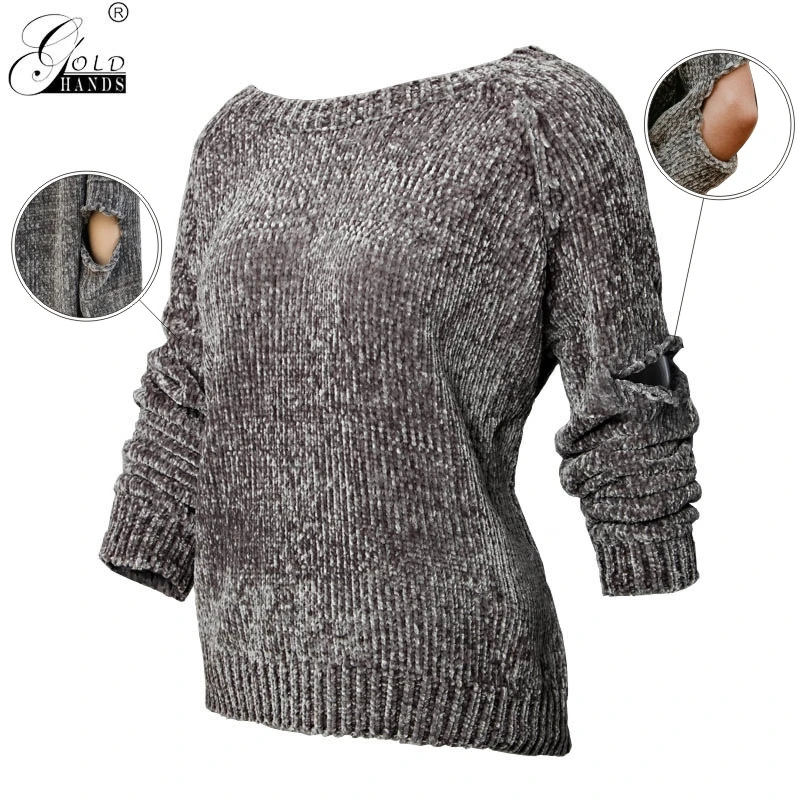 Women Casual Chenille Sweater Women Loose Sweater Hole Knitted Pullovers Female Gray Boyfriend Style Ladies Knitwear Pull Femme
Women Casual Chenille Sweater Women Loose Sweater Hole Knitted Pullovers Female Gray Boyfriend Style Ladies Knitwear Pull Femme