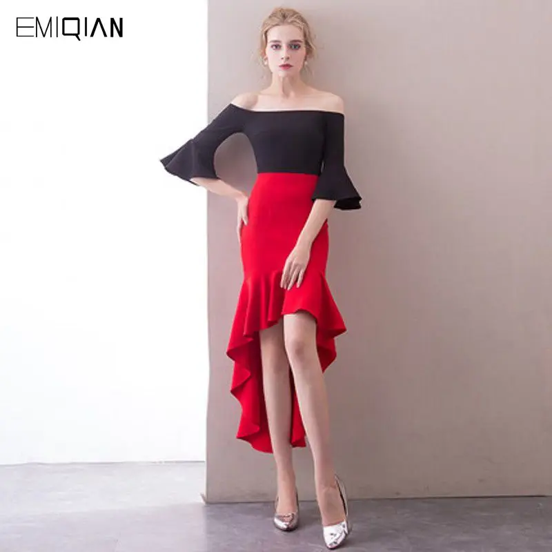 NEW Designer Black and Red Formal Prom Party Dress Short Front Long Back Evening Dresses robe de soiree
NEW Designer Black and Red Formal Prom Party Dress Short Front Long Back Evening Dresses robe de soiree