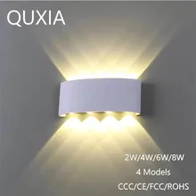 الشمال الجدار مصباح Led الألومنيوم في الهواء الطلق داخلي Ip65 حتى أسفل أبيض أسود الحديثة للمنزل الدرج غرفة نوم السرير الحمام ضوء(China)