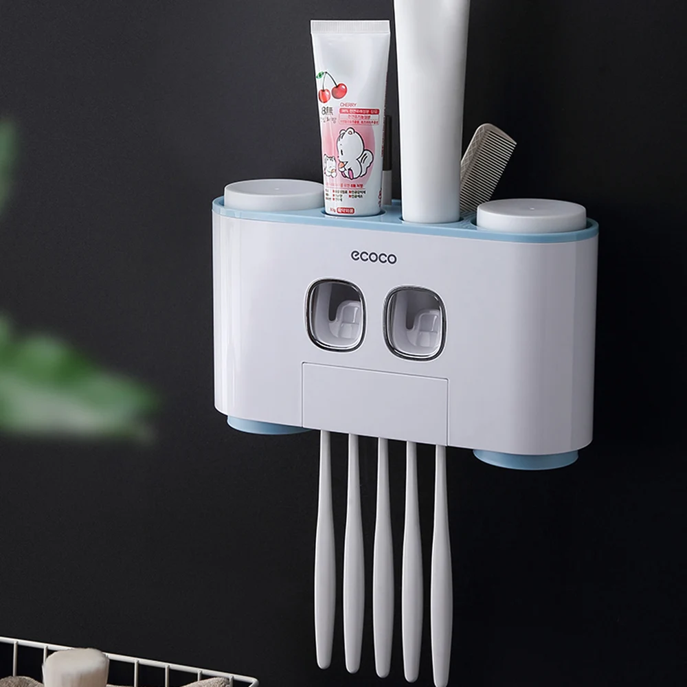 Wall-Mounted Toothbrush Holder Auto Toothpaste Squeezer Toiletries Storage Rack With 5 Toothbrush Slots 4 Cups Bathroom Supply
Wall-Mounted Toothbrush Holder Auto Toothpaste Squeezer Toiletries Storage Rack With 5 Toothbrush Slots 4 Cups Bathroom Supply