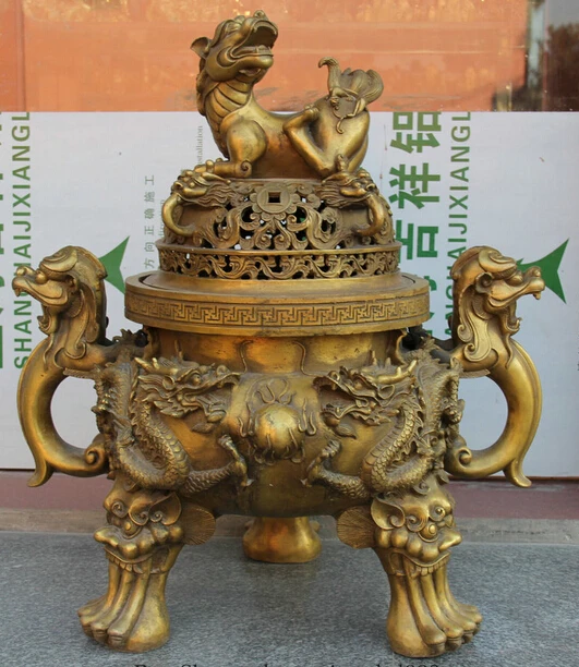524 26" Marked Chinese Brass Dragon Beast handle lion Head Incense Burner Censer Discount 35%
524 26" Marked Chinese Brass Dragon Beast handle lion Head Incense Burner Censer Discount 35%