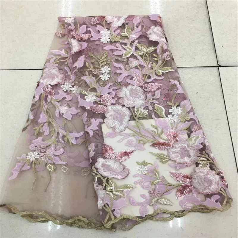 Nigeria style wedding dress fabric high quality Lilac embroidery french tulle net lace fabric with embroidery flower
Nigeria style wedding dress fabric high quality Lilac embroidery french tulle net lace fabric with embroidery flower