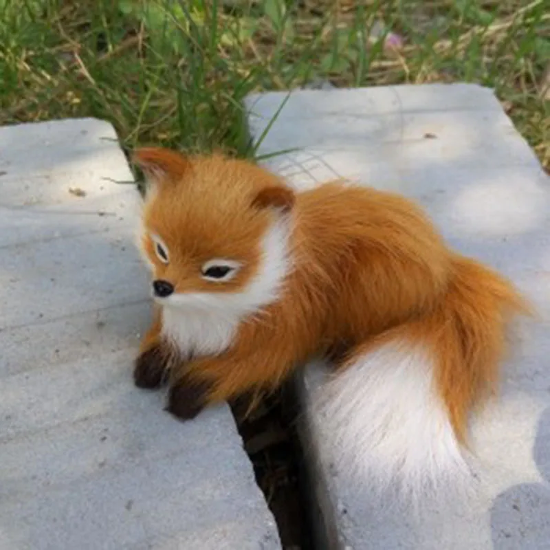 Имитация животных лиса плюшевая натуральная кожа игрушка кукла для детей