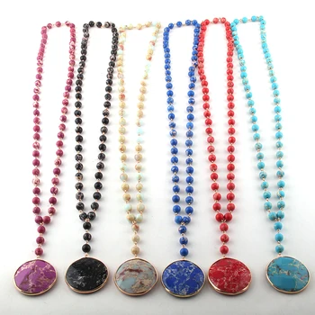 Fashion Bohemian Jewelry Multi Color Stones Rosary Chain Stone Pendant Necklaces For Women Ethnic Necklace
Fashion Bohemian Jewelry Multi Color Stones Rosary Chain Stone Pendant Necklaces For Women Ethnic Necklace