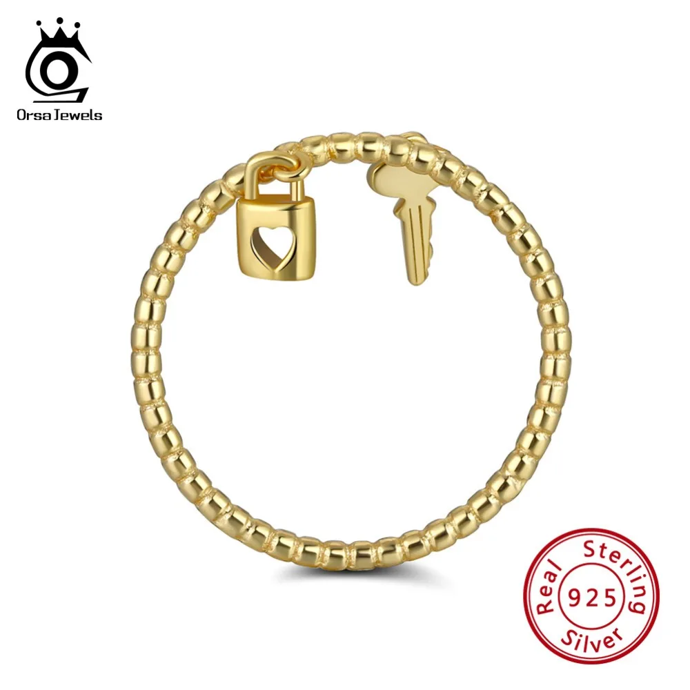 ORSA JEWELS Solid 925 Sterling Silver Rings For Women Key With Lock Shape 6MM Gold-color Luxury Shiny Female Party Jewelry SR104
ORSA JEWELS Solid 925 Sterling Silver Rings For Women Key With Lock Shape 6MM Gold-color Luxury Shiny Female Party Jewelry SR104