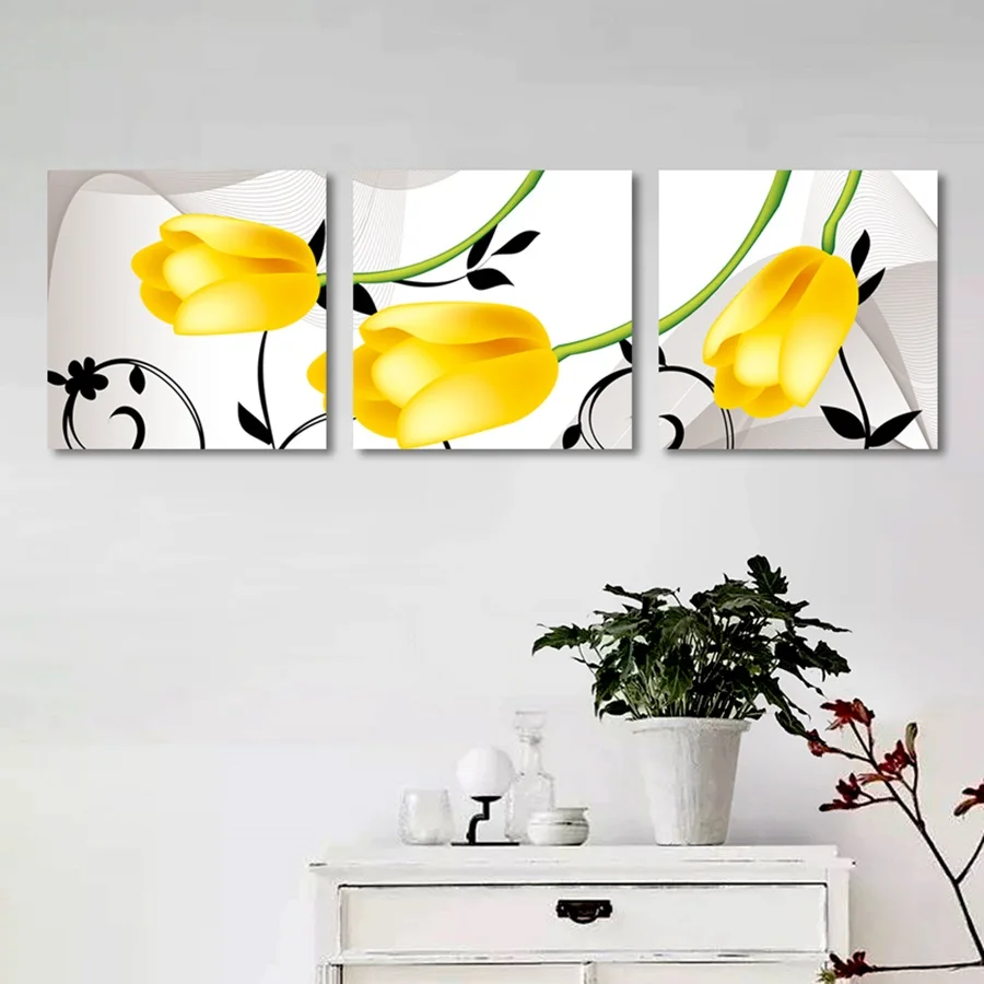 Modern Home Decoration Unframed 3 Pieces Modular Flower Painting Yellow Tulip Canvas Wall Art Pictures for Living Room Decor
Modern Home Decoration Unframed 3 Pieces Modular Flower Painting Yellow Tulip Canvas Wall Art Pictures for Living Room Decor