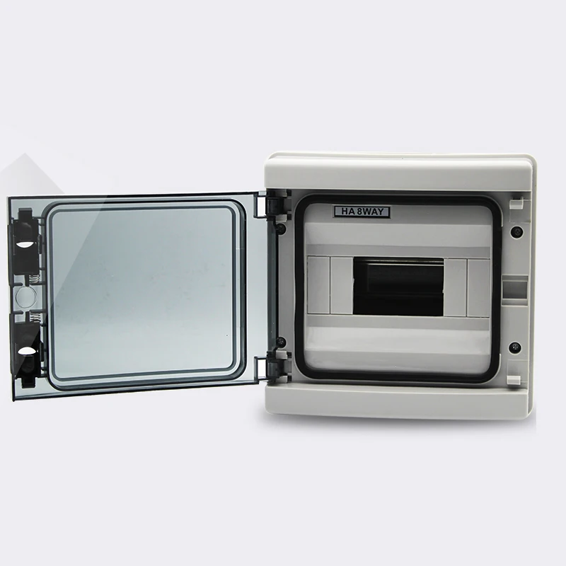 HA 8way ip65 waterproof distribution box ABS Body and PC cover Lighting box 5-8 way mini circuit breaker box
HA 8way ip65 waterproof distribution box ABS Body and PC cover Lighting box 5-8 way mini circuit breaker box